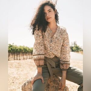 🆕 NWOT Cleobella ‘Ella’ Blouse in Block Print Mosaic